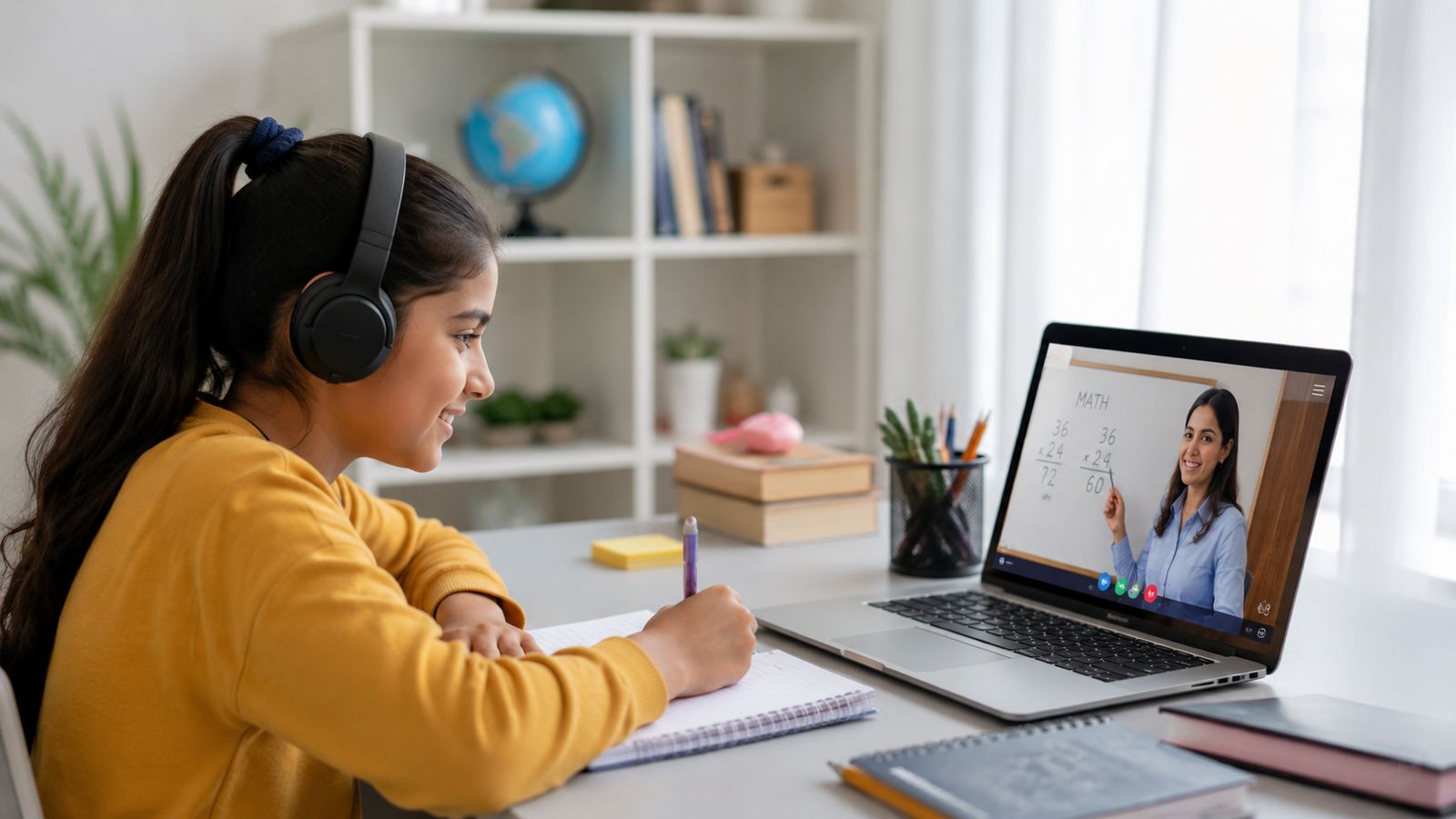 Muslim student in online class