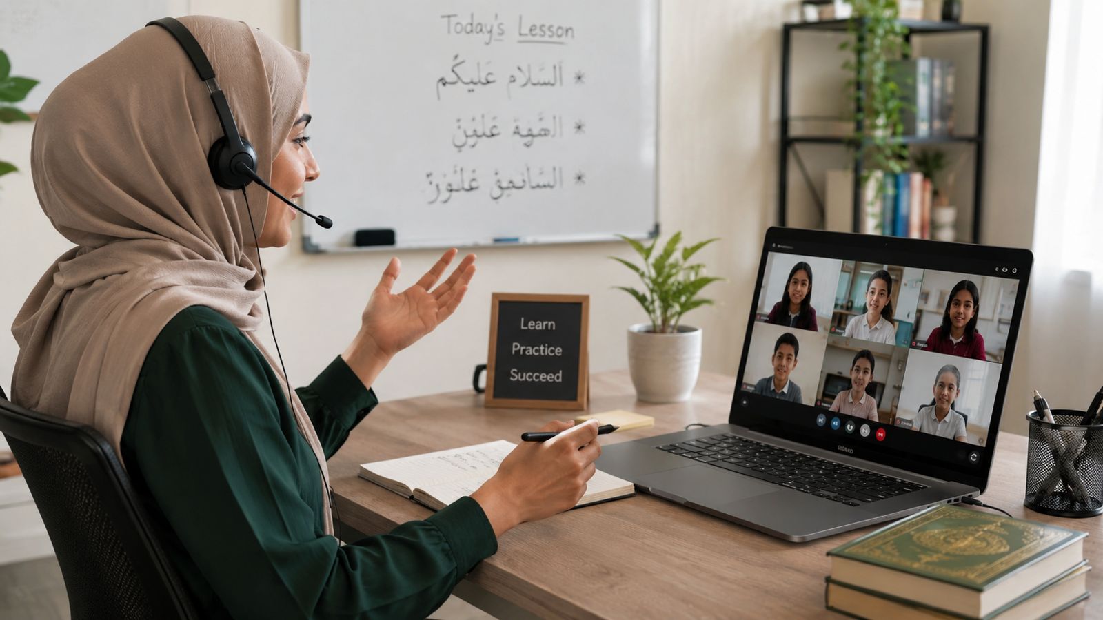 Virtual classroom with multiple students
